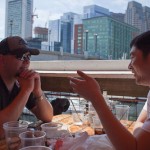 Customers dine and enjoy the view at the Barking Crab in Boston, MA Customers dine and enjoy the view at the Barking Crab in Boston, MA