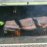 The charred brisket after 3 hours of smoking