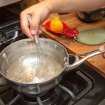 When the syrup turns clear, then you are done. Remove the mixture from heat and let cool. When the syrup turns clear, then you are done. Remove the mixture from heat and let cool.