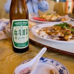 Taiwan Beer is a very refreshing beverage that helps the weary traveler deal with the intense Taiwan heat and goes great with fish Shiyuan Live Fish Restaurant and Taiwan Beer