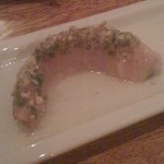 From the Raw Bar: bass, lime, jalapeno, avocado slices