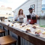 Austin Cupcake Smackdown - Getting the Samples ready at the outdoor roof bar
