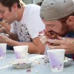 Sugar Mama's pie eating contest - the champ (Chris Floyd) at work