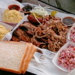Potato Salad, Brisket, Pulled Pork, Sausage, Cole Slaw