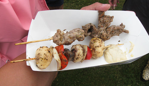 Jezebel Pork Skewer + Veggie Skewer Jezebel Pork Skewer + Veggie Skewer