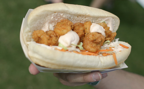 Aquarelle - Shrimp Poboy sandwich Aquarelle - Shrimp Poboy sandwich