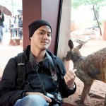 Peter points at a Kangaroo AKA dinner at Sydney Wildlife World Peter points at a Kangaroo AKA dinner at Sydney Wildlife World
