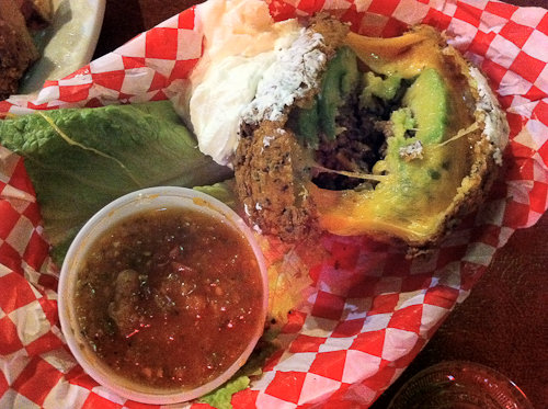 Deep Fried Stuffed Avocado at Alamo Springs Cafe near Fredericksburg