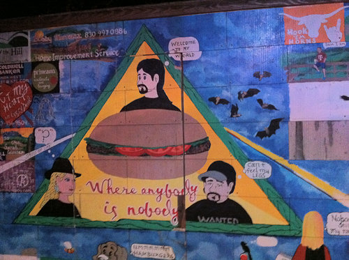 Alamo Springs Cafe Burger Mural near Fredericksburg, Texas
